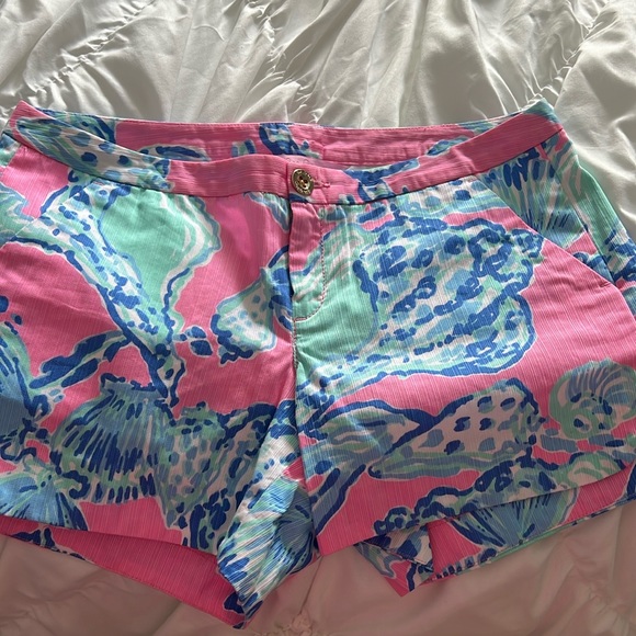 Lilly Pulitzer Adie Shorts Pink Pout Barefoot Princess - Picture 1 of 4